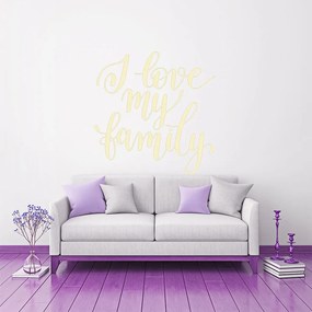 Veselá Stena Samolepka na stenu na stenu I love my family Farba: černá