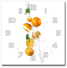 Sklenené hodiny štvorec Pomaranče a voda pl_zsk_30x30_f_63072139
