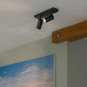 Inteligentný stropný reflektor čierny nastaviteľný 2-svetelný vrátane 2 Wifi GU10 50mm - Jeana Luxe