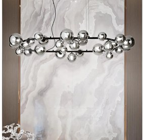 Ideal Lux - LED Luster na lanku PERLAGE 30xG9/3W/230V 143 cm čierna/dymová