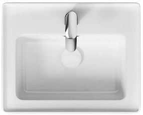 Cersanit Crea, závesná skrinka + keramické umývadlo 50cm, biela lesklá, S801-277
