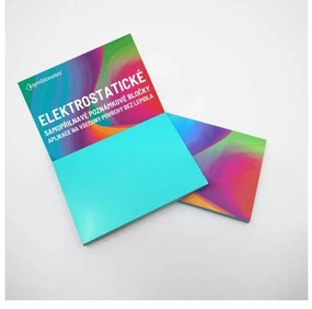 Elektrostatický poznámkový bloček Symbionotes 7 x 10 cm - 100 listov, tyrkysová
