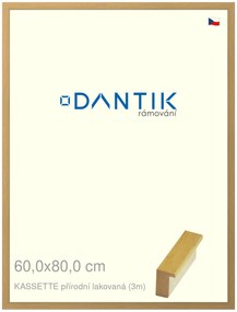 DANTIK rám na obraz 60x80 | KASSETTE přírodní lakovaná (Plexi Čiré)