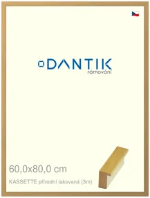 DANTIK rám na obraz 60x80 | KASSETTE přírodní lakovaná (Plexi Čiré)