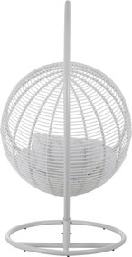 Závesné biele záhradné ratanové kreslo Lounge White -119*110*193 cm