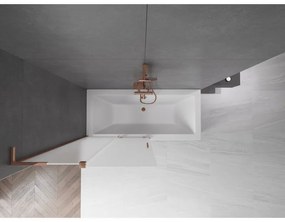 Mexen Velar L, 2-krídlová posuvná vaňová zástena 110 x 150 cm, 8mm sklo námraza, ružové zlato, 896-110-003-31-60