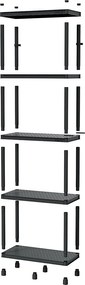 Prosperplast Regál plastový 5 políc STACKARO MIDDLE 74 x 36 x 172,5 cm - čierny