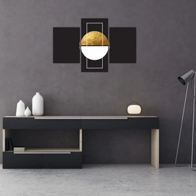 Obraz - Abstrakcia zlatá a čierna N⁰1 (90x60 cm)