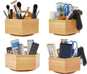 5Five® 2. akosť - Otočný bambusový organizér s priehradkami, ROTA, pr. 22 x 12,5 cm