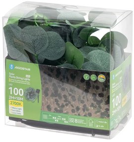 Aigostar - LED Solárna reťaz 100xLED/12m IP65 teplá biela eukalyptus