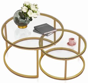 SADA 2x Konferenčný stolík BELARUS zlatá