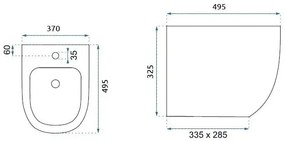 Rea Carlo Mini, závesný bidet 50x37 cm, biela - zlatá, REA-C2288