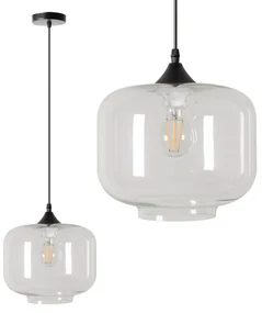 Toolight Toolight, Stropné  závesné svietidlo zo skla APP312-1CP LOFT, čierna, OSW-00344