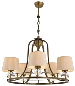 Luster na reťazi NARA 5xE27/40W/230V mosadz