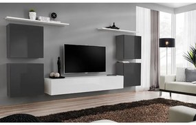 Obývacia stena Switch IV Grafit/Biely