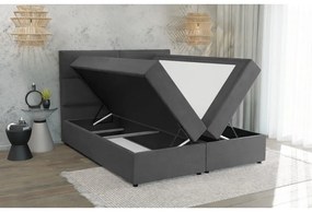 Tmavosivá boxspring posteľ s úložným priestorom 140x200 cm Rico – Ropez