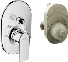 Hansgrohe Vernis Shape, vaňová batéria pod omietku, s telesom, chrómová, HAN-71472000