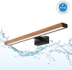 BRILAGI-LED Kúpeľňové osvetlenie zrkadla 3v1 WOODY MIRROR LED/12W/230V 60 cm IP44 čierna/dub