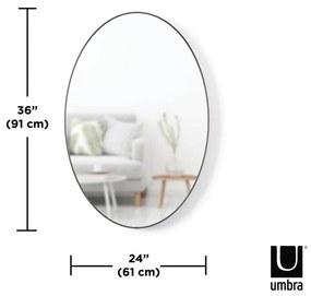 Umbra Zrkadlo HUBBA oválne 61x91 cm s titánovým lemom