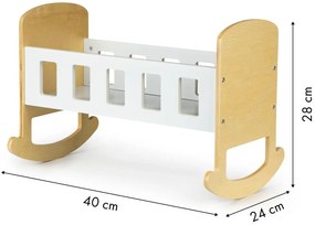 Drevená kolíska / postieľka pre bábiky