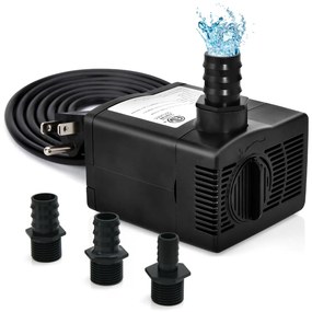 22 W mini akváriové čerpadlo s 2,2 m vysokým zdvihom a 1,83 m sieťovým káblom a 3 tryskami Vodné čerpadlo 900 l/h