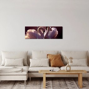 Obraz - Labute na jazere (s hodinami) (90x30 cm)