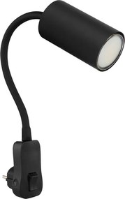 Globo 57911DPB - Nástenné bodové svietidlo do zásuvky ROBBY 1xGU10/35W/230V čierna