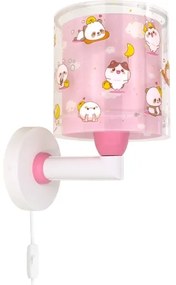 Dalber 41769S - Detská nástenná lampa KAWAII FRIENDS 1xE27/15W/230V ružová