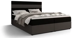 Manželská posteľ Boxspring 160 cm Locos (tmavohnedá + tmavosivá) (s matracom a úložným priestorom). Vlastná spoľahlivá doprava až k Vám domov. 1056127