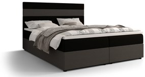 Manželská posteľ Boxspring 140 cm Locos (tmavohnedá + tmavosivá) (s matracom a úložným priestorom). Vlastná spoľahlivá doprava až k Vám domov. 1056121