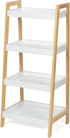 Noela Skosený bambusový regál s policami GRADA biela