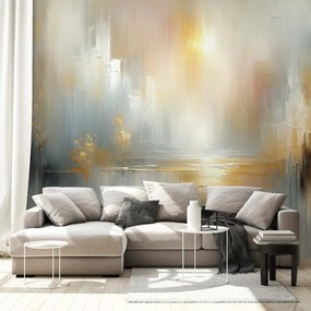 Samolepiaca tapeta abstraktné zlaté a sivé tóny