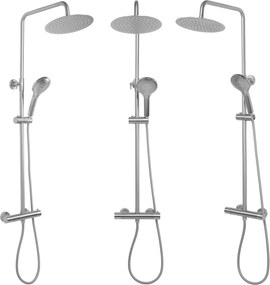 Rea Vincent, sprchový set s termostatickou batériou a dažďovou hlavicou 25cm, nikel matný, REA-P6603