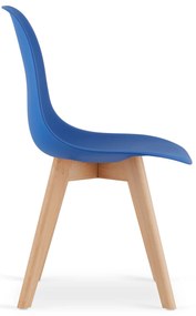 Modrá stolička KITO s bukovými nohami