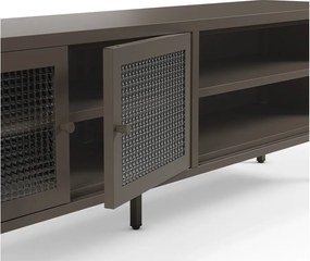 Sivý kovový TV stolík 160x50x35 cm Layna – Marckeric