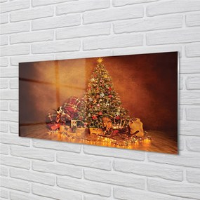 Nástenný panel  Vianočné osvetlenie dekorácie darčeky 125x50 cm