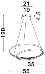LED luster Grania 55 čierne