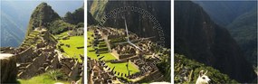Obraz - Lamy v Machu Picchu (s hodinami) (90x30 cm)