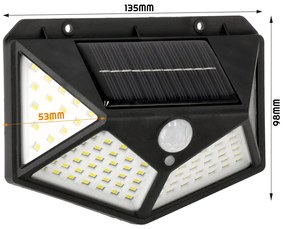 BERGE LED solárna lampa s pohybovým senzorom TANGER 4W