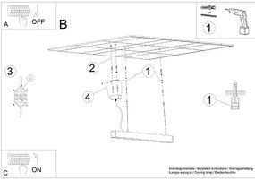 Závesné LED svietidlo Pinne 200, 1x LED 50w, 4000k, s