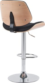Barová stolička Clawson - látka, chróm rám - natura/čierna