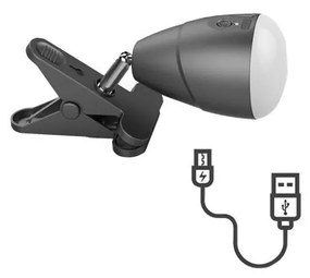 LED Lampička KLIP s USB nabíjaním LED/5W/5V 4000K