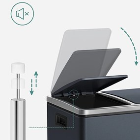 Odpadkový kôš oceľový 2 x 15 l, dymovo sivý