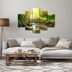Obraz rieky v zelenom lese (150x105 cm)