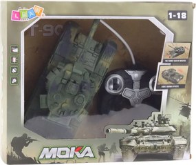 LEAN Toys T90 diaľkovo ovládaný RC vojenský tank Svetlá Zvuky Zelená 1:18