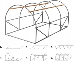 GARDEN LINE 3-segmentový rám záhradného tunela 3,5 × 2 × 2 m – pevná konštrukcia pre fóliovník GardenLine TUN0334
