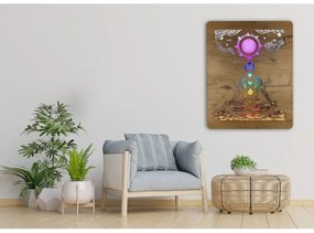 Li-Go 4421/A/4 - LED nástenná dekorácia LED/10W/5V 30000 mAh 70x90 cm dub/čakry