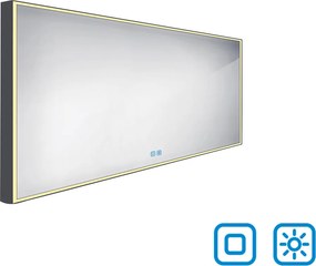 Nimco Čierne LED zrkadlo 1400x700 s dvoma dotykovými senzormi - ZPC 13008VX-90