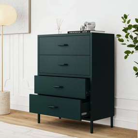 Komoda CARLA, 800 x 1015 x 400 mm, Modern: fľaškovo zelená farba