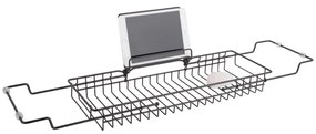 Čierny kovový nastaviteľný držiak na vaňu PT LIVING Tub, 61 - 86 cm